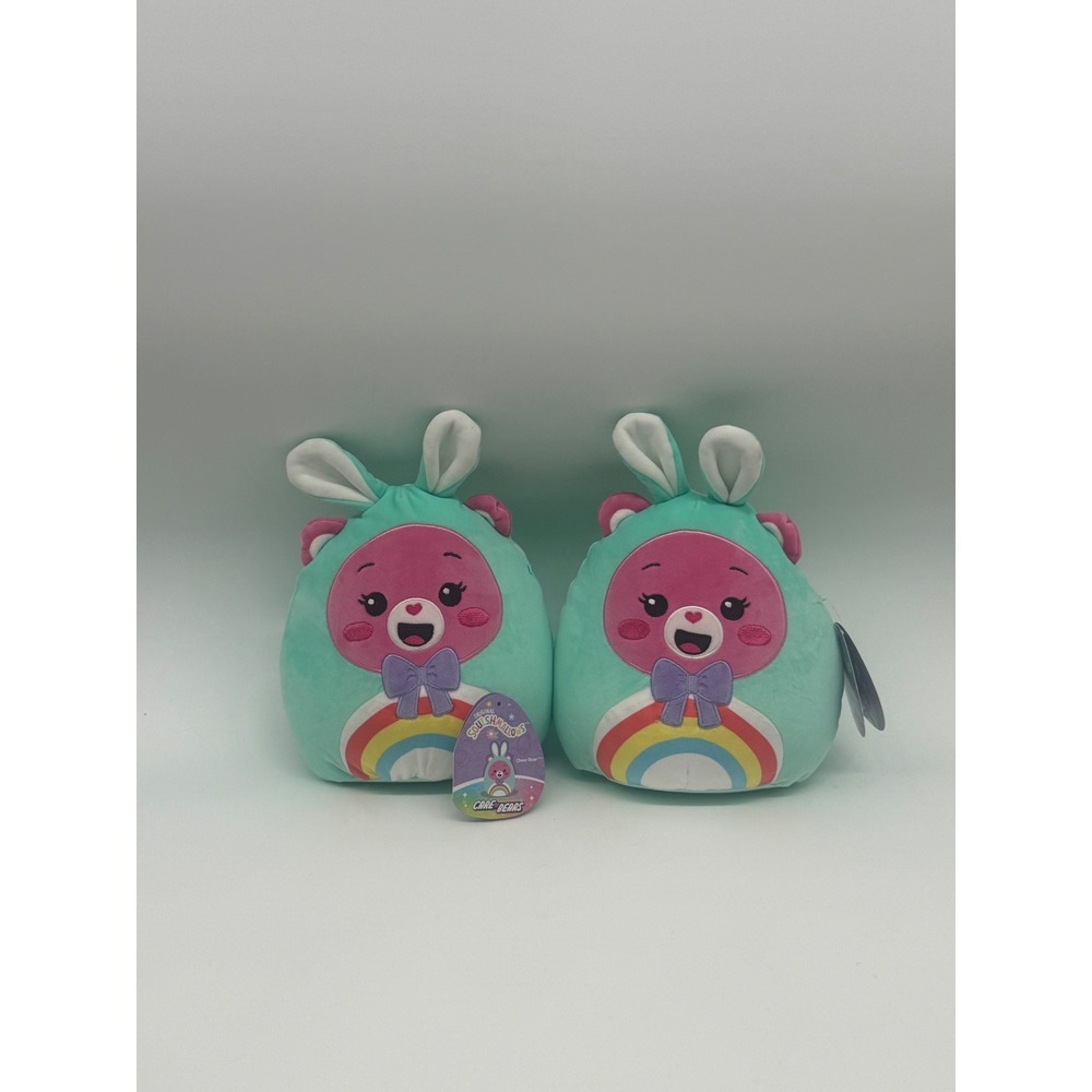 Squishmallows Care Bears Cheer Bear Easter Bunny Plush 8 Inch Set of 2 New